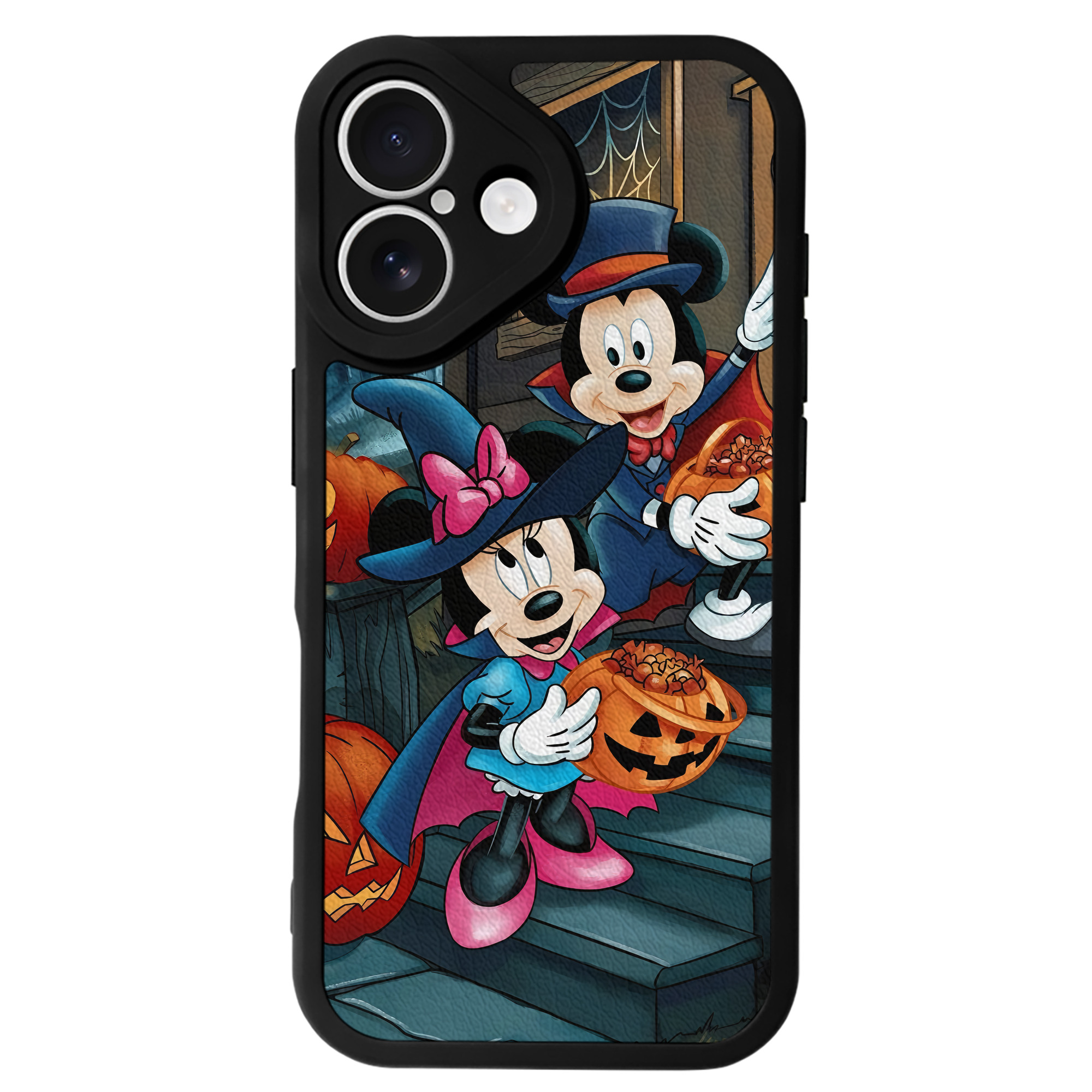 （画像用） ミッキーマウス Mickey Mouse 【iPhone 16シリーズ対応】シリコンスマホケース（レザー調） 材質：シリコン